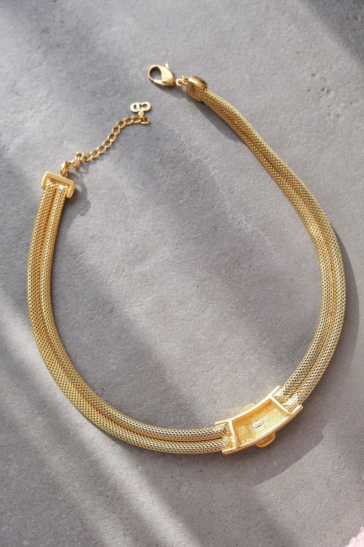 CHRISTIAN DIOR belt buckle chocker necklace French Vintage necklace
