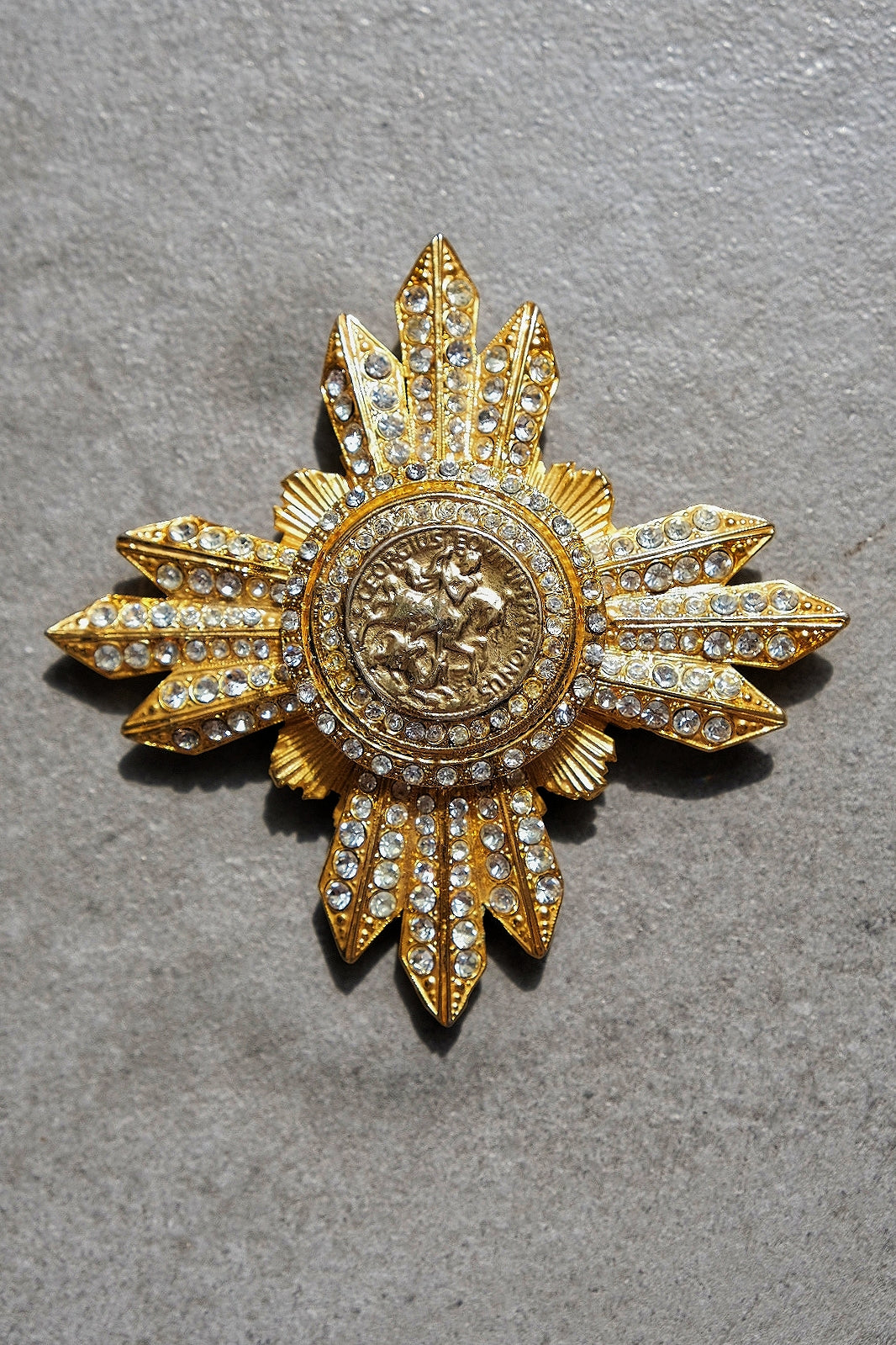 Gianfranco Ferré Maltese Cross Rome Coin Vintage brooch