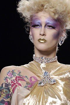 Christian Dior Vintage SS 2004 by John Galliano Clear Crystal Rhinestone Dior Insignia Brooch Pin