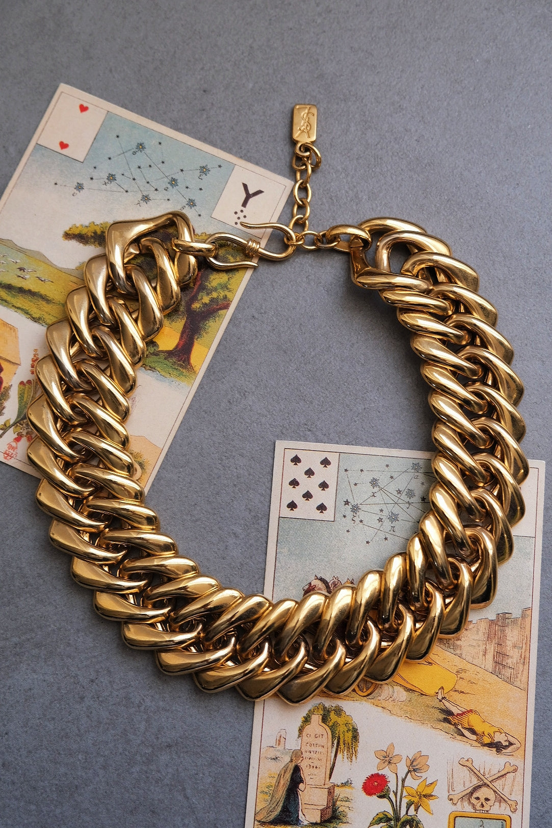 Yves Saint Laurent YSL massive vintage chain necklace