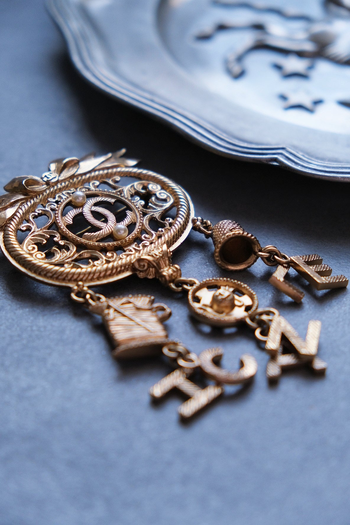 CHANEL Ribbon Vintage Brooch