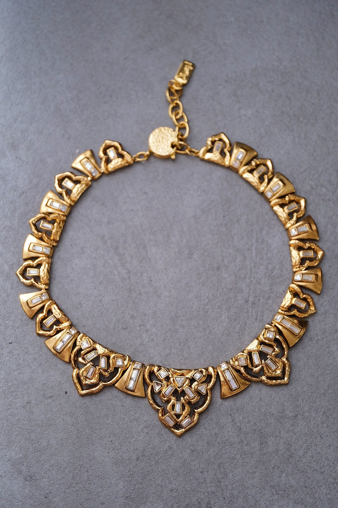 Yves Saint Laurent YSL vintage crystal collier chain necklace