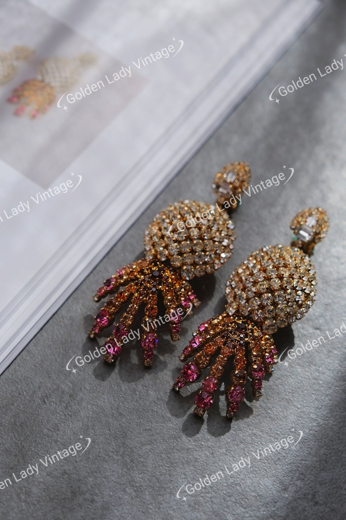 Christian Dior Haute Couture 1992 Pineapple earclips