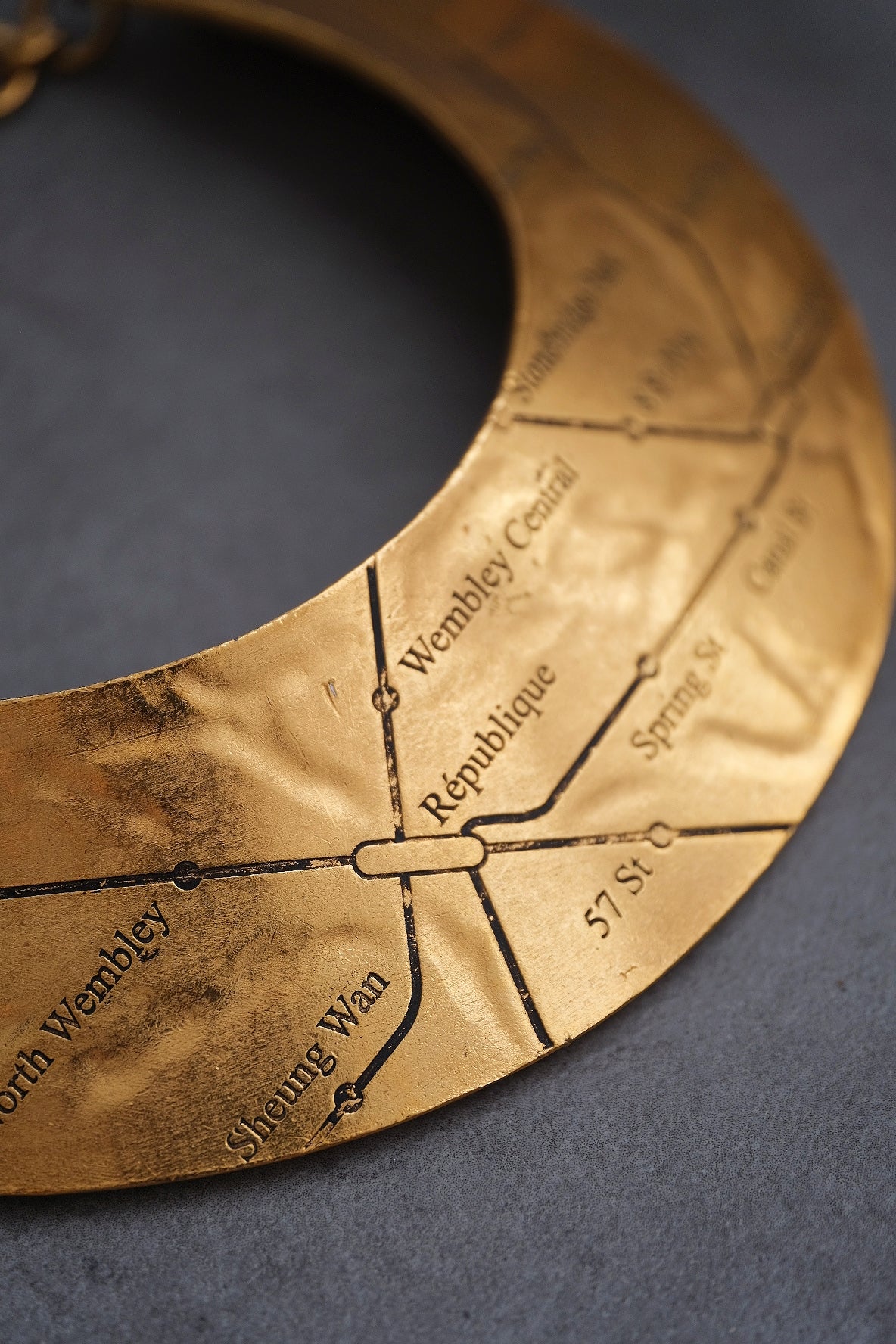BICHE DE BERE Paris underground map modernish massive chocker/necklaces vintage necklace