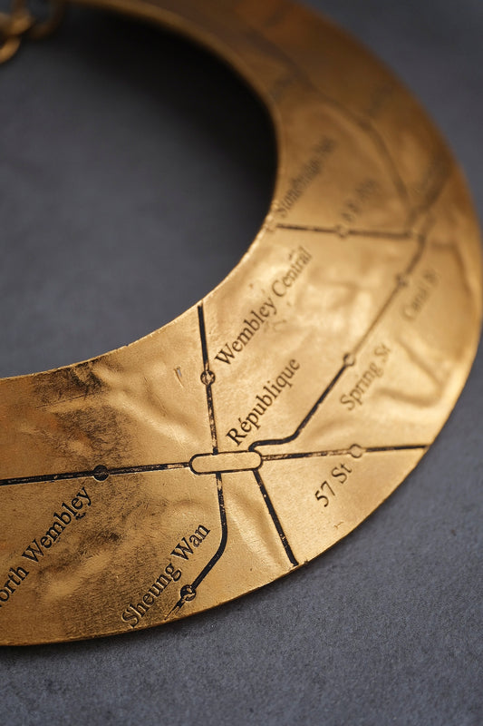BICHE DE BERE Paris underground map modernish massive chocker/necklaces vintage necklace
