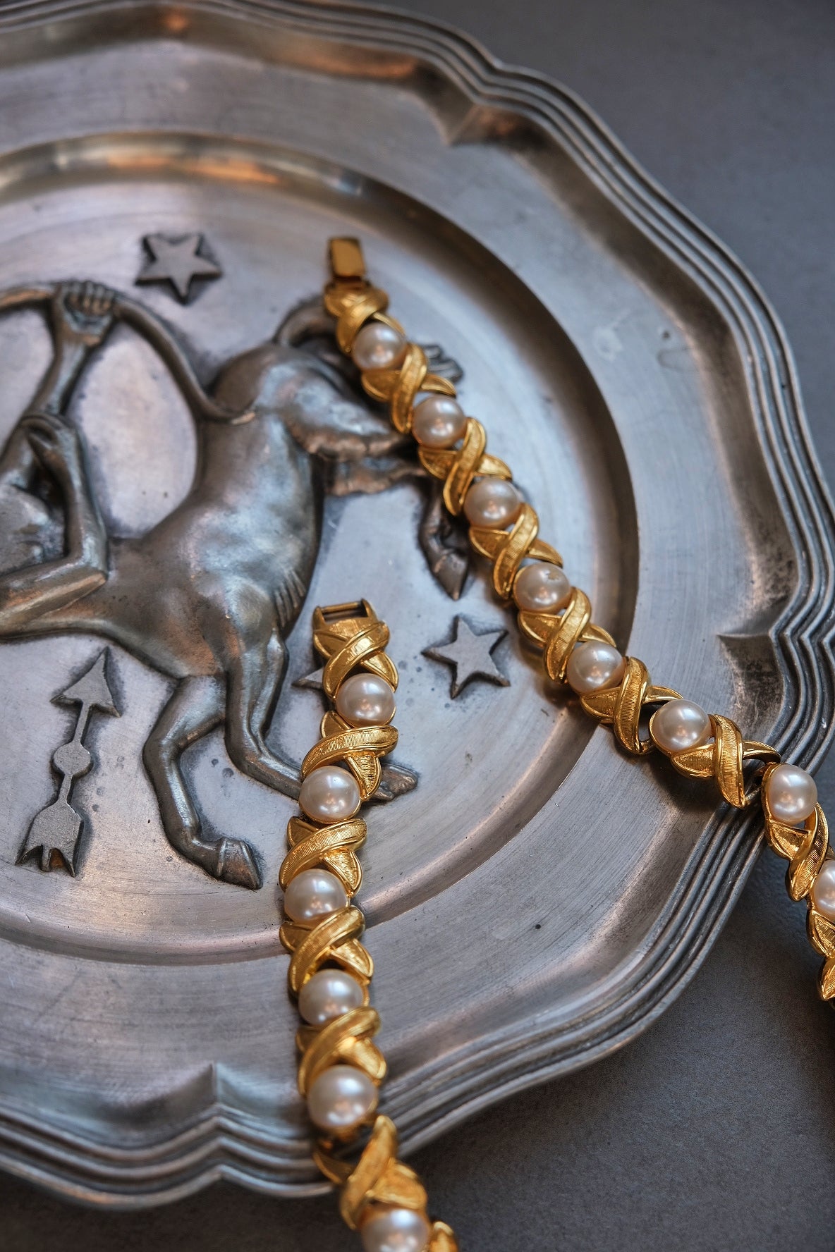 NAPIER Vintage imitation pearl necklace