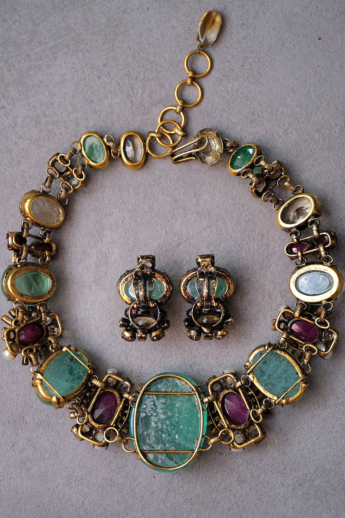 Iradj Moini Magic Aquamarine Necklace and Earclips Jewelry Set