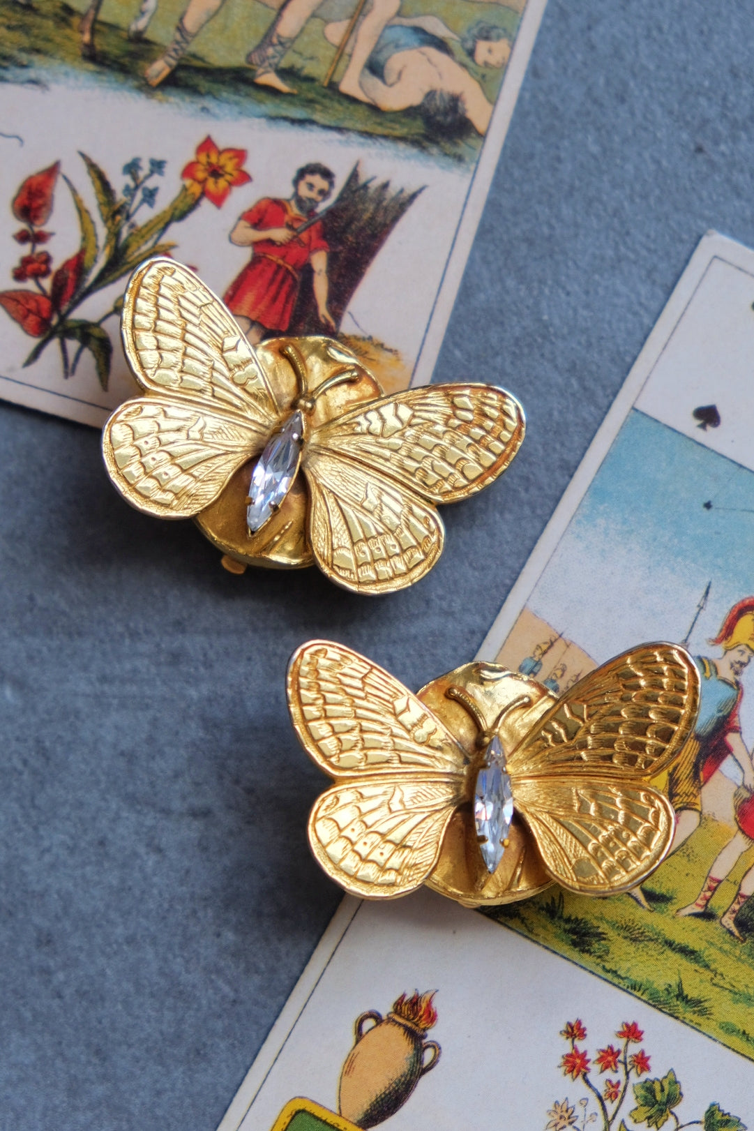 Philippe Ferrandis butterfly earclips Vintage earrings