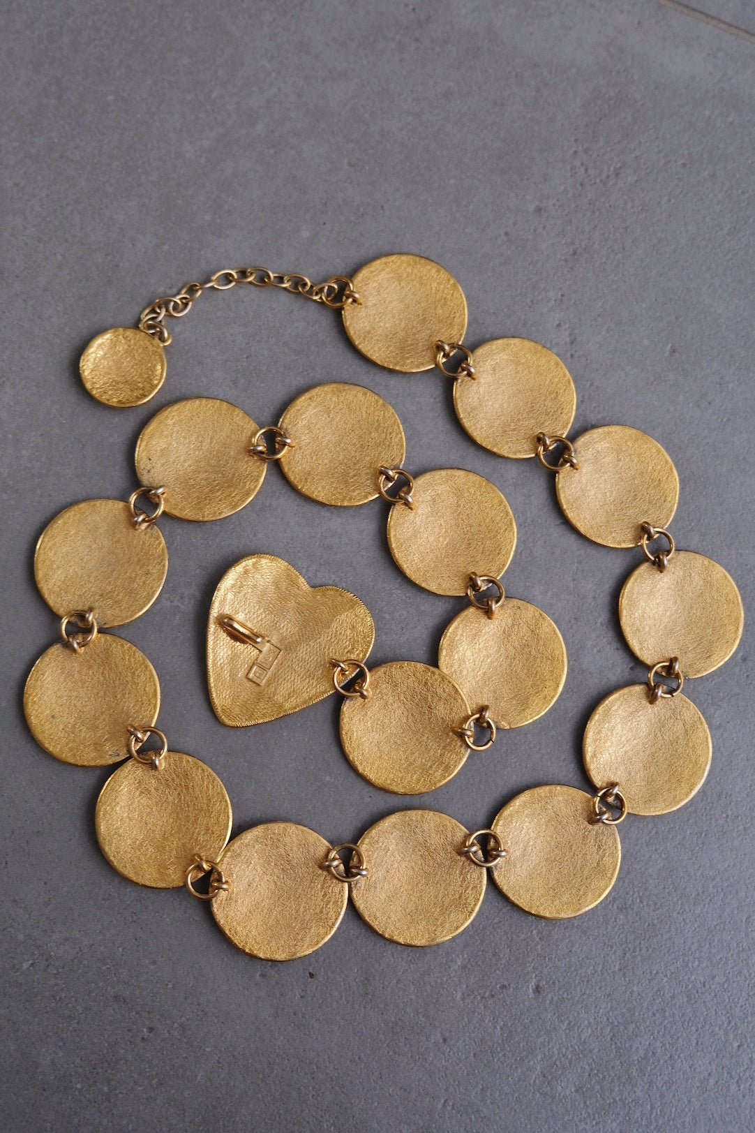 Yves Saint Laurent book piece YSL vintage gold coin chain necklace/belt