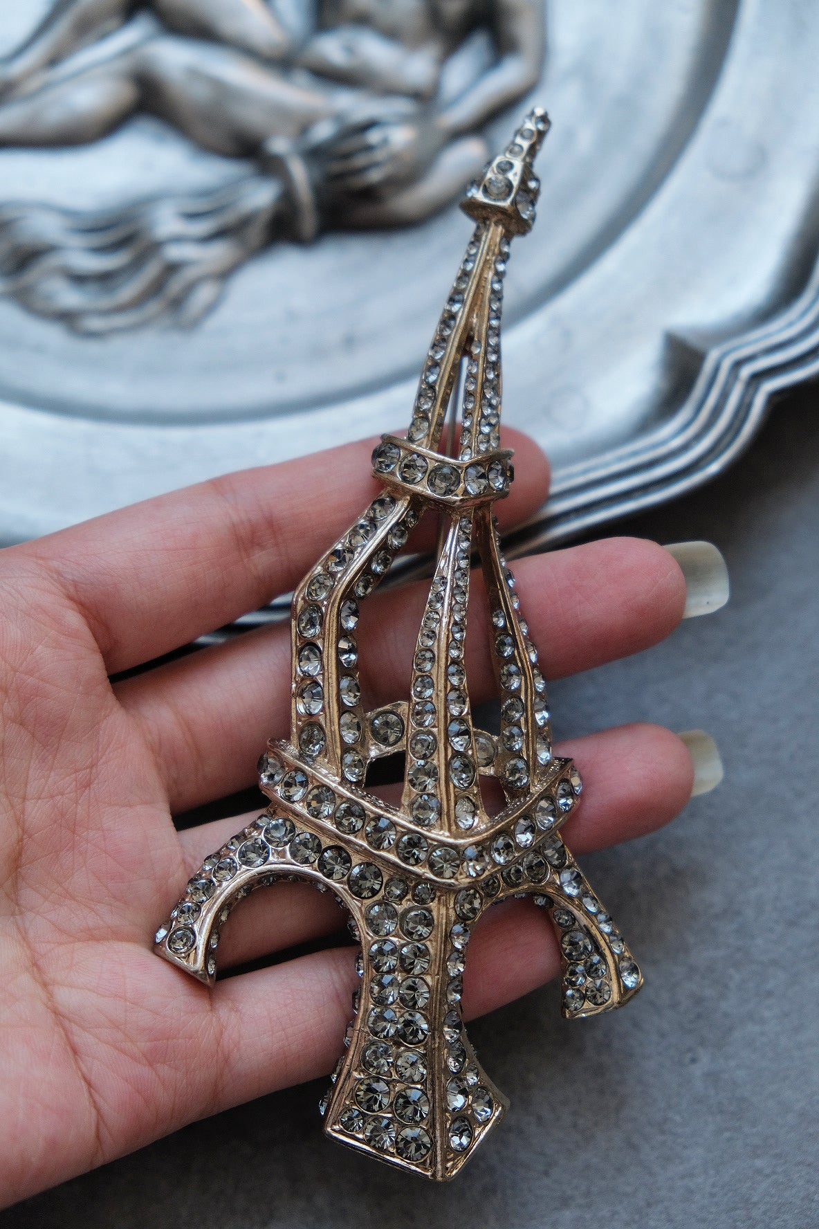 SONIA RYKIEL statement massive Vinatge Eiffel Tower Brooch Pin