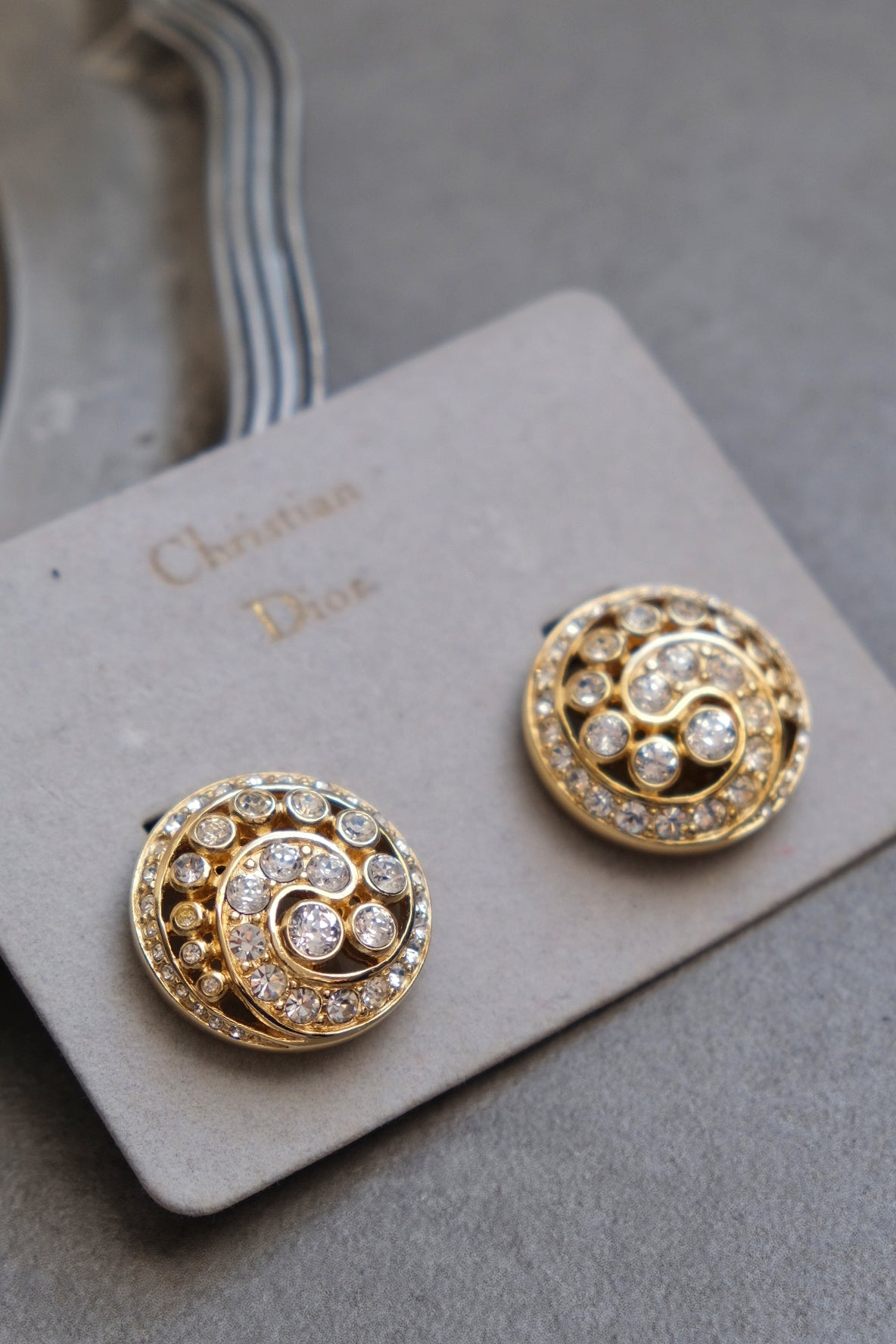 Christian Dior crystal Vintage Ear clips Earrings