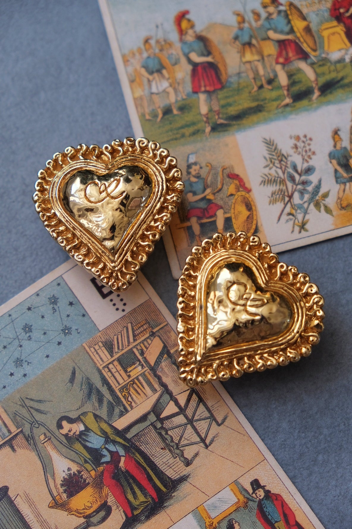 Christian Lacroix massive size heart earclips Statement Earrings