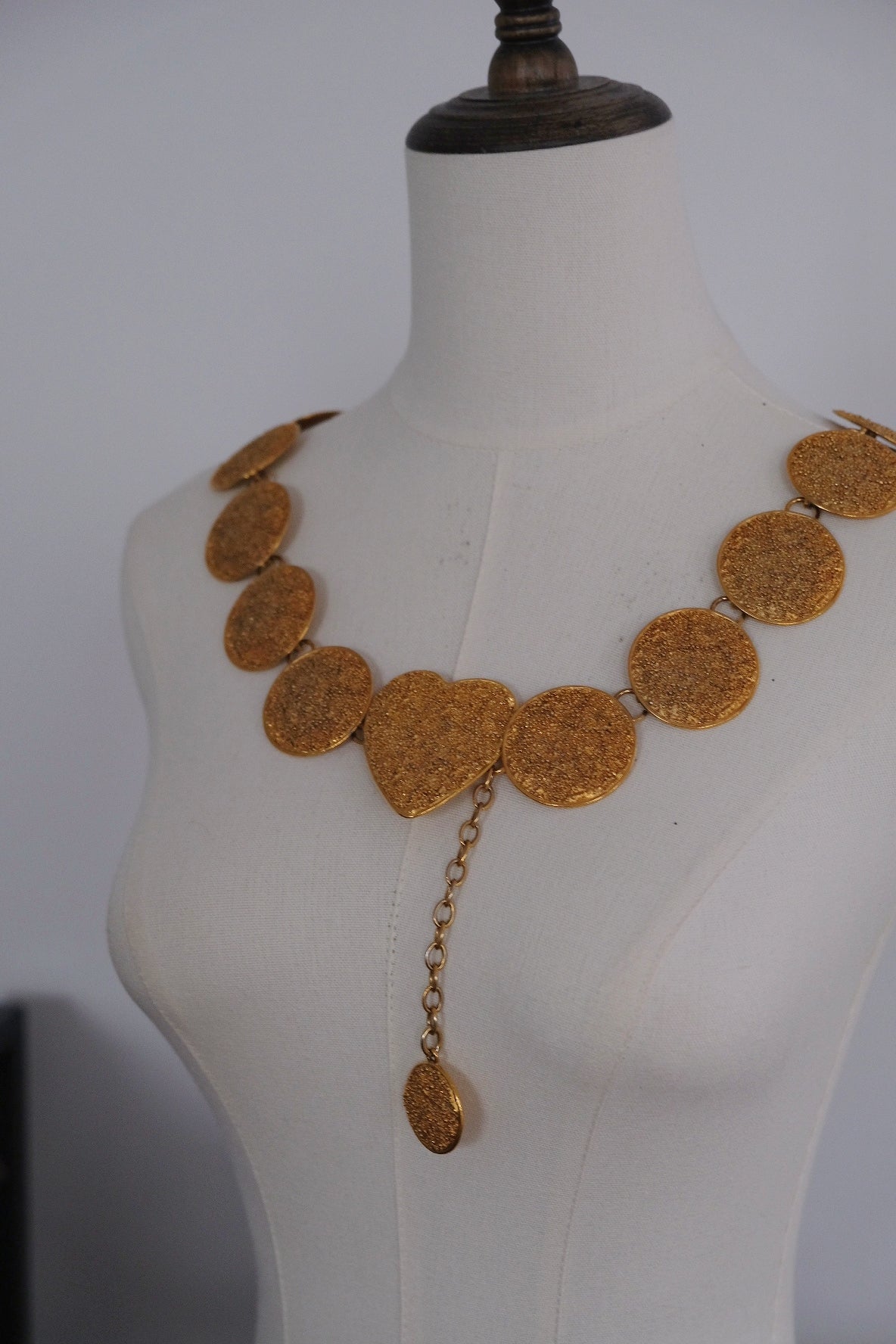 Yves Saint Laurent book piece YSL vintage gold coin chain necklace/belt
