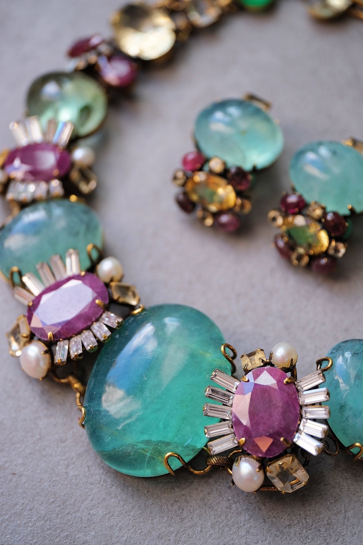 Iradj Moini Magic Aquamarine Necklace and Earclips Jewelry Set