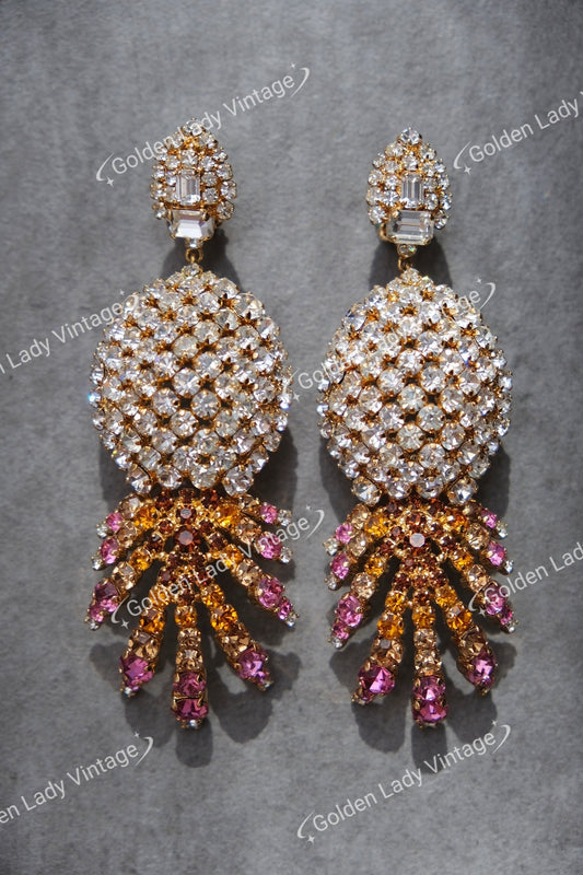 Christian Dior Haute Couture 1992 Pineapple earclips